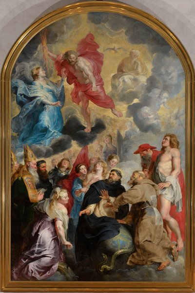 Die Heiligen bewahren die Welt vor dem Zorn Christi von Peter Paul Rubens